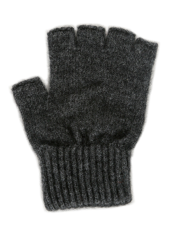 Lothlorian Possum & Merino Unisex Fingerless Gloves, Charcoal Main image