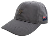 Adults NZ Flag And Metal Kiwi Badge Cap - Grey