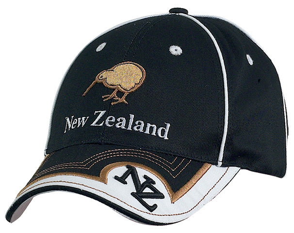 Adults NZ Gold Kiwi Cap Embroidery Main image
