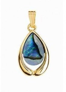 Paua Gold Plated Hug Pendant - NZ Made Main image