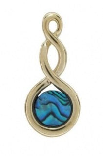 Double Twist Paua Gold Plated Pendant - NZ Made Main image