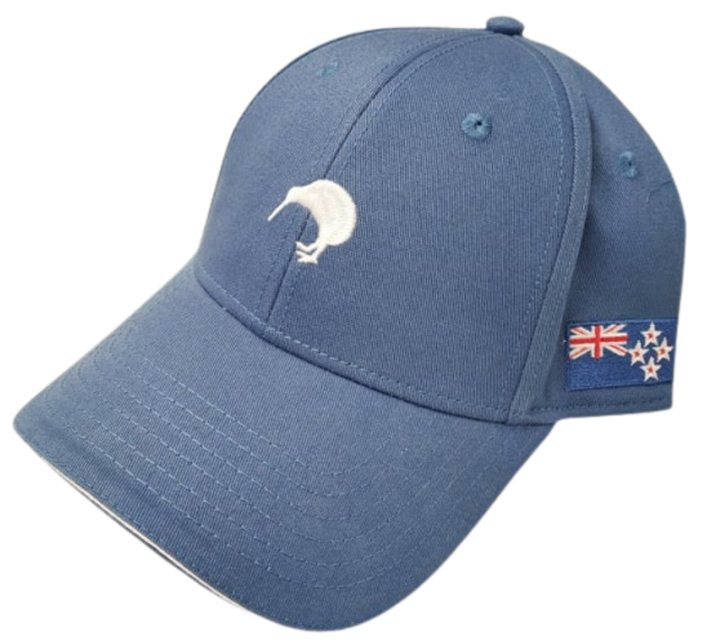 NZ Flag and Kiwi Adults Blue Cap Main image