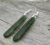 NZ Greenstone Earrings 40mm - EP1