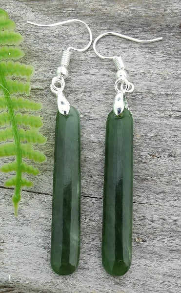 NZ Greenstone Earrings 40mm - EP1 Main image