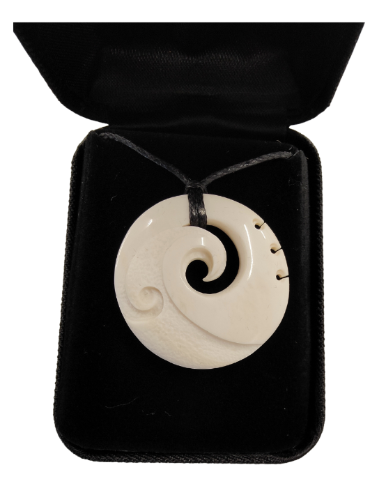 Koru Bone Carving - Carved by Peter Mitchell, NZ - #019 Main image