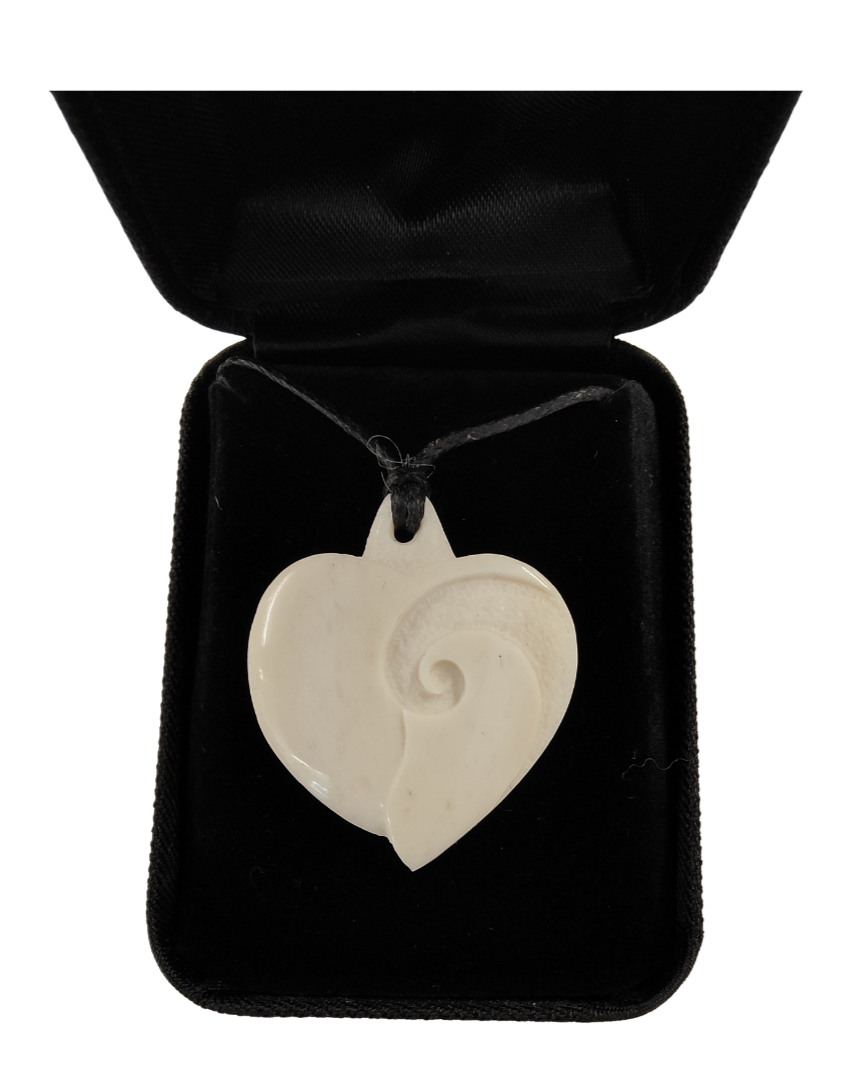 Heart Bone Carving - Carved by Peter Mitchell, NZ - #Heart Main image