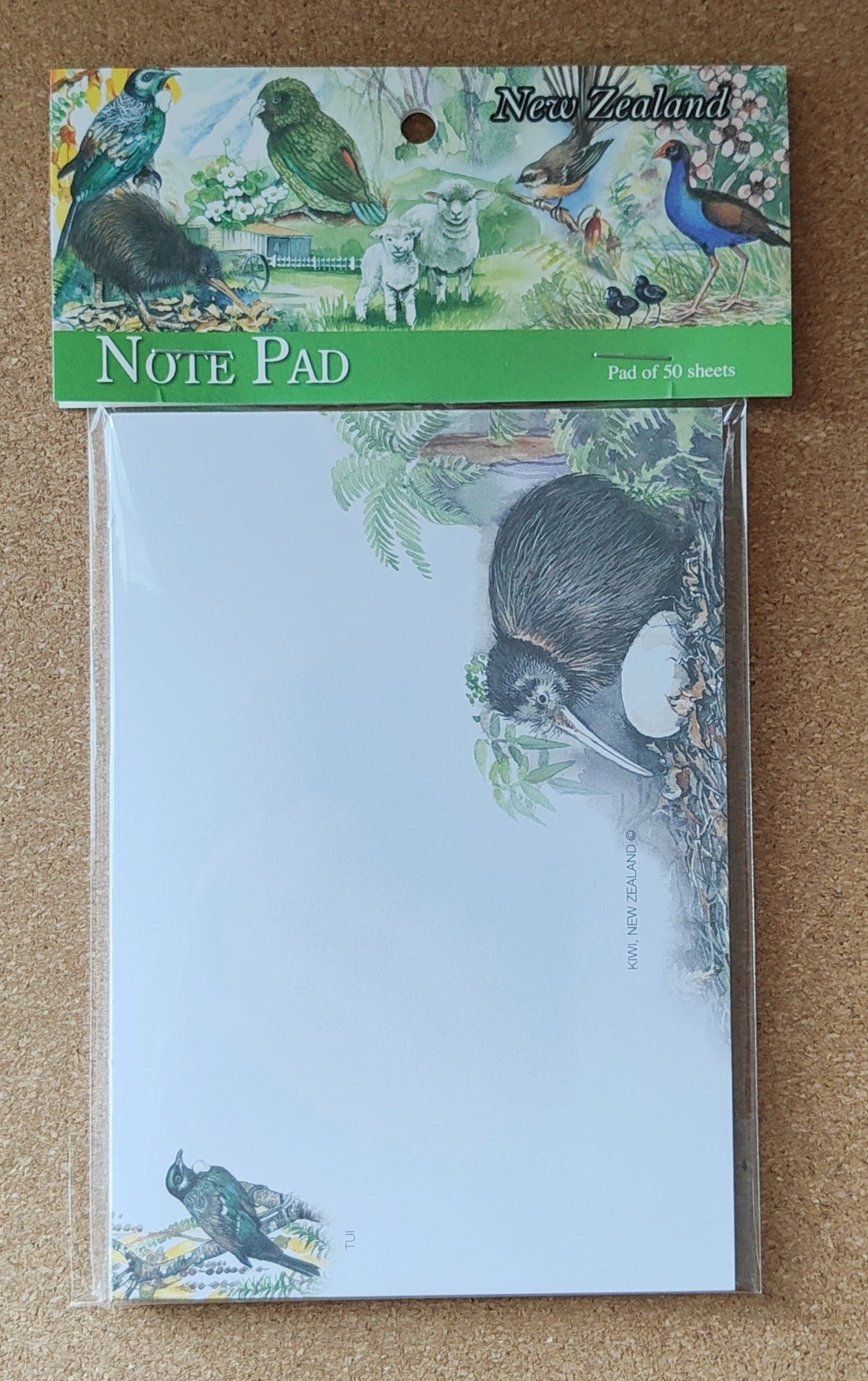 Note Pad Sideways Kiwi, Egg And Tui