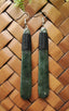 NZ Greenstone Drop Earrings 90mm #67L (very long)