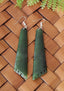 NZ Greenstone Earrings 72mm #55