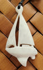 Yacht Bone Carving Necklace - 68mm - Carved by Joseph, NZ - #09