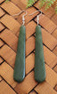 NZ Greenstone Drop Earrings 70mm #52