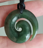 NZ Greenstone Smaller Koru Carving 27mm #29
