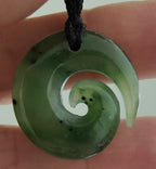 NZ Greenstone Little Koru Carving 23mm #65