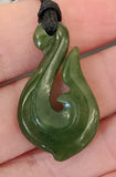 NZ Greenstone Little Hook Carving 30mm - #60