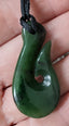 NZ Greenstone Hook Pendant - 39mm - #13
