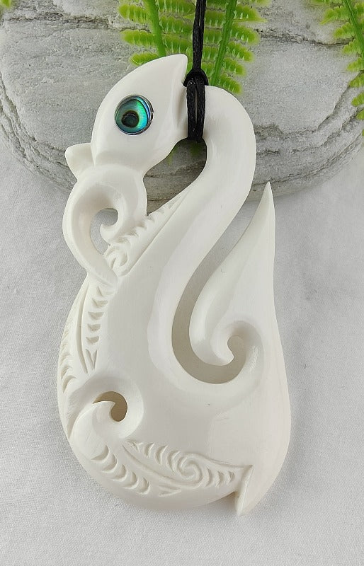 Manaia Bone Carving - 84mm - Carved by Joseph, NZ - #16 Main image