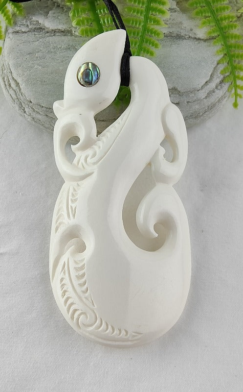 Manaia Bone Carving - 93mm - Carved by Joseph, NZ - #15 Main image