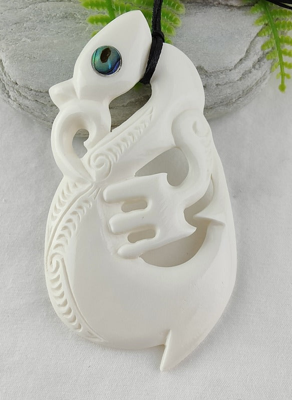 Manaia Bone Carving - 85mm - Carved by Joseph, NZ - #14