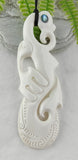 Manaia Bone Carving - 112mm - Carved by Joseph, NZ - #13