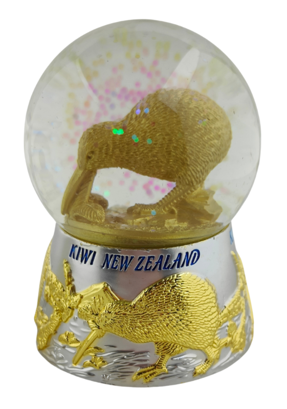 Large Kiwi Snow Globe With Silver Base 9cm Tall Main image