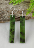 NZ Pounamu Drop Earrings - 58mm long #521