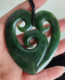 NZ Greenstone Large Heart - 72mm #22B