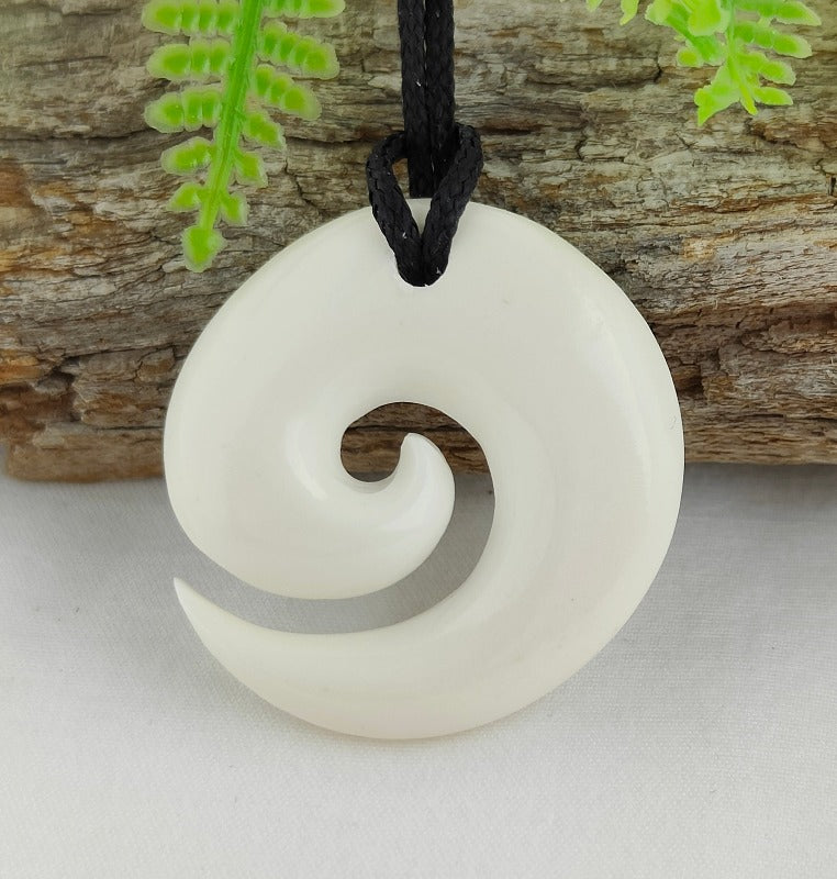 Koru Bone Carving - 33mm - Carved by Joseph, NZ - #29 Main image