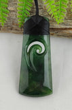 NZ Greenstone Toki With Koru Carving 70mm #53A