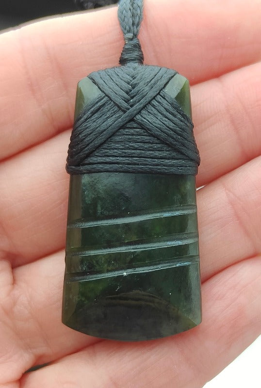NZ Greenstone 3 Lines Toki/Adze 41mm #99 Main image