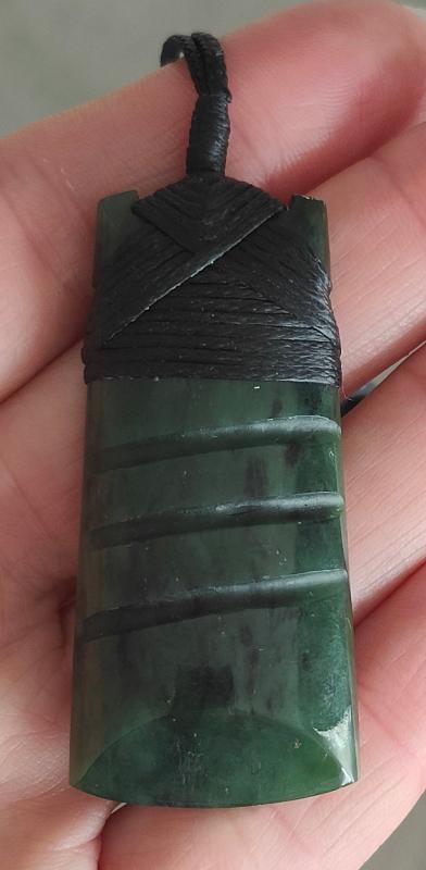 NZ Greenstone 3 Lines Toki/Adze 50mm #97A*