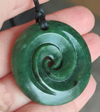 NZ Greenstone Koru Carving 39mm #69