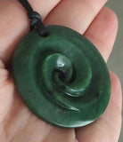 NZ Greenstone Koru Carving 39mm #69