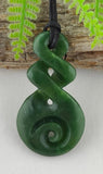 NZ Greenstone Double Twist With Koru - 52mm