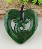 NZ Greenstone Large Heart - 50mm #30A