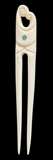 Heru Double Koru Bone Carving - Comb Hair Piece #4