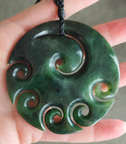 NZ Greenstone 6 Koru Carving 70mm #2