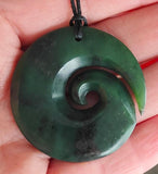 NZ Greenstone Koru Carving 40mm #06