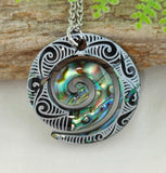 Paua Koru Design Necklace #02