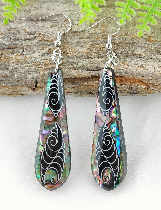 Paua Drop Design Earrings #10 Main image