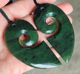 NZ Greenstone Large Half Hearts (Set Of Two Halves)