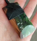 Rimu, Greenstone, Paua And Pipi Shell Toki - NZ Made #903