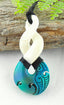 Hand Painted Double Twist Bone Carving Necklace #C02