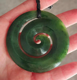 NZ Greenstone Large Koru Carving 62cm #04