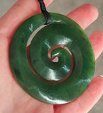 NZ Greenstone Large Koru Carving 62cm #04