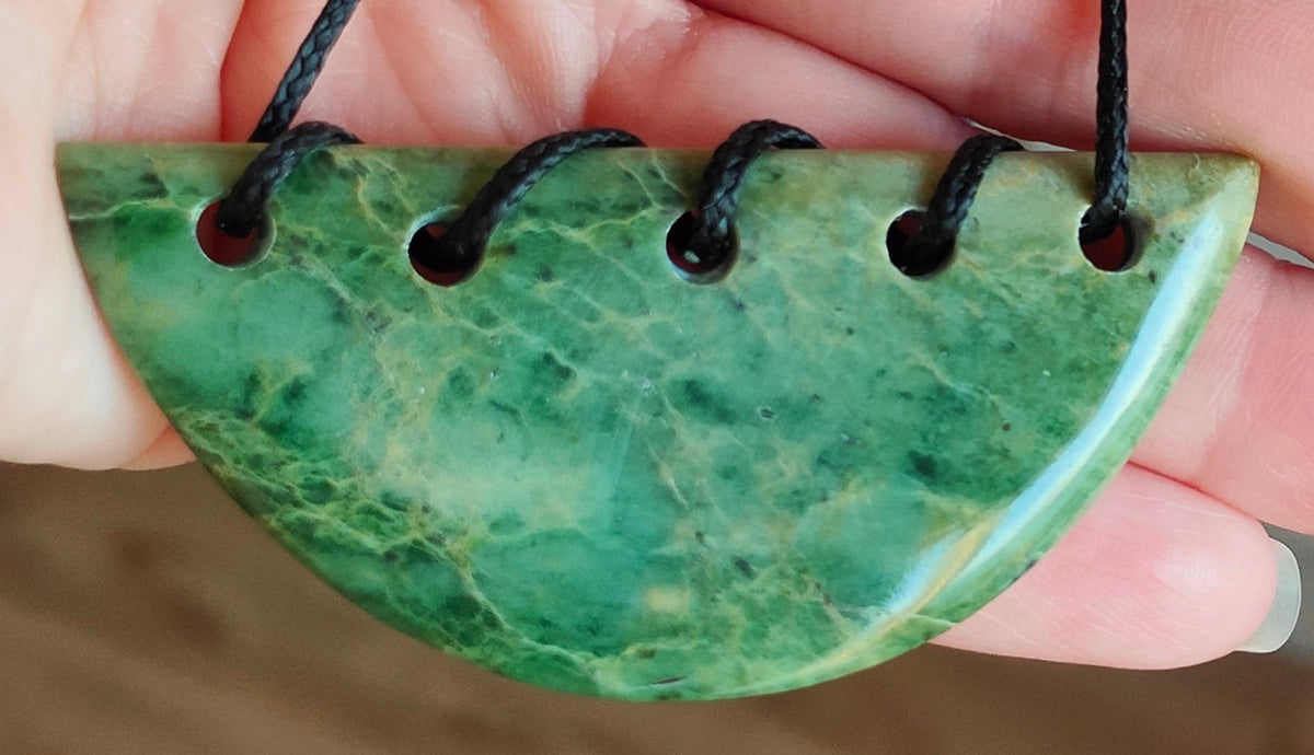 NZ Greenstone Breast Plate - 31mm #99 - Deane Moreton Main image