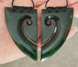 NZ Greenstone Large Koru Design (Set Of Two Halves)