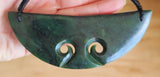 NZ Greenstone Double Koru Breast Plate Pendant #11