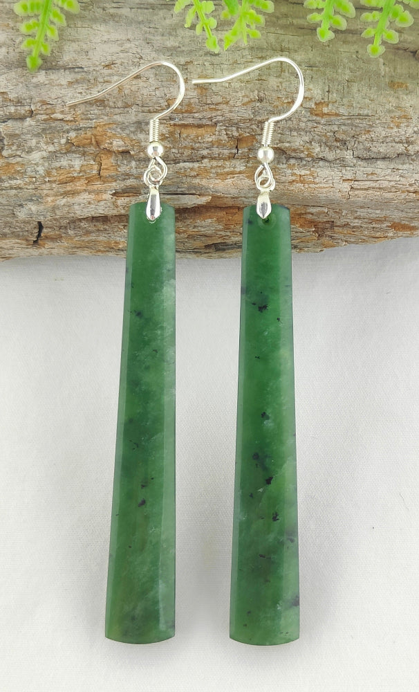 NZ Greenstone Earrings 70mm #AS96 Main image