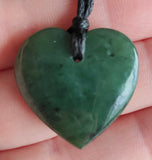 NZ Greenstone Small Heart - 25mm #70