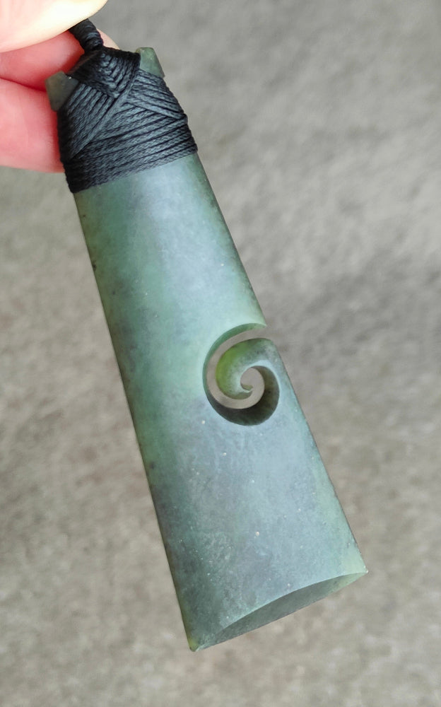 NZ Greenstone Bound Toki Koru - 105mm  - Deane Moreton #113 Secondary image